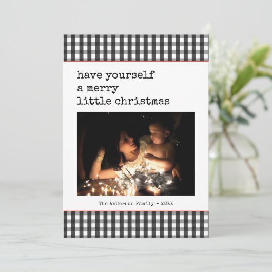 Moderne typemachine Prettig Kerstfeest Foto (Staand voorkant)