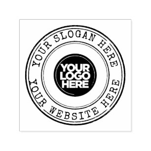 Moderne Typewriter tekst op ronde logo Zelfinktende Stempel