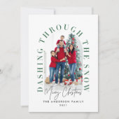 Moderne typografie 1 fotokerst feestdagenkaart (Voorkant)