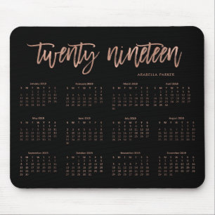 Moderne Typografie 2019 Agenda Faux Roos Gold Muismat