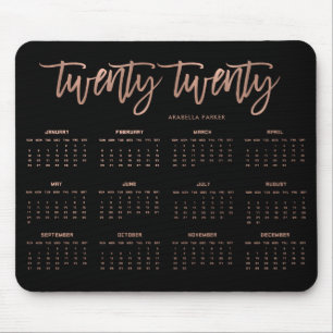 Moderne Typografie 2020-kalender Faux Roos Gold Muismat