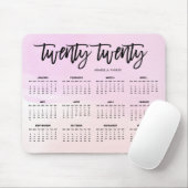 Moderne Typografie 2020-kalender | Roze Waterverf Muismat (Met muis)