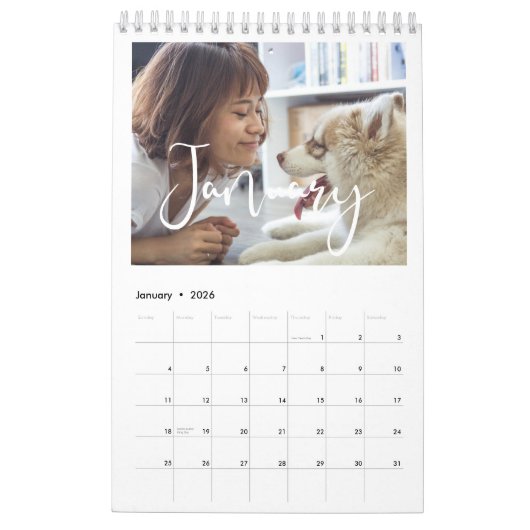 Moderne typografie 2021 familiefoto's kalender (Jan 2026)