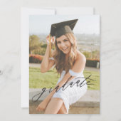 Moderne typografie 2 foto afstudeeraankondiging kaart (Voorkant)