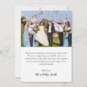 Moderne Typografie 2 Foto Bruiloft Dank u Kaart (Achterkant)