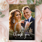 Moderne Typografie 2 Foto Bruiloft Dank u Kaart