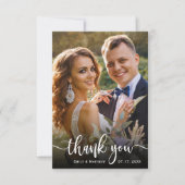 Moderne Typografie 2 Foto Bruiloft Dank u Kaart (Voorkant)