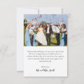 Moderne Typografie 2 Foto Bruiloft Dank u Kaart (Achterkant)