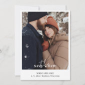 Moderne Typografie 2 Foto Eenvoudig Elegant Huweli Save The Date (Voorkant)