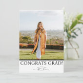 Moderne typografie 3 Foto afstudeeraankondiging Kaart (Staand voorkant)