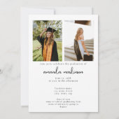 Moderne typografie 3 Foto afstudeeraankondiging Kaart (Achterkant)