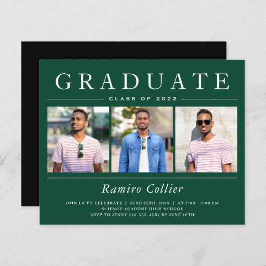 Moderne Typografie 3 Foto Afstuderen Celebration (Voorkant / Achterkant)