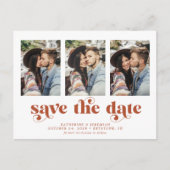 Moderne Typografie 3 Foto Save the Date Aankondigingskaart (Voorkant)