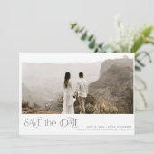 Moderne Typografie 3 Foto Save the Date Kaart (Staand voorkant)