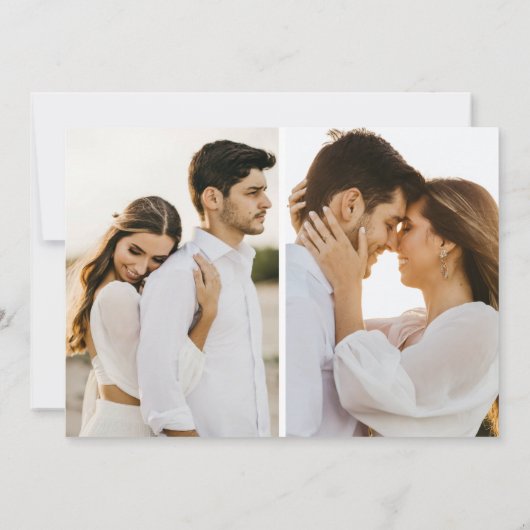 Moderne Typografie 3 Foto Save the Date Kaart (Achterkant)