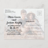Moderne Typografie 3 Foto Wedding Save the Date Aankondigingskaart (Achterkant)