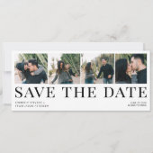 Moderne typografie 4 foto's bruiloft save the date (Voorkant)