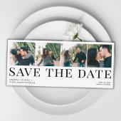 Moderne typografie 4 foto's bruiloft save the date