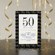 Moderne typografie 50e verjaardagsfeest Zwart Goud