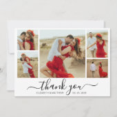 Moderne Typografie 5 Foto Collage Hartelijk dank Bedankkaart (Voorkant)