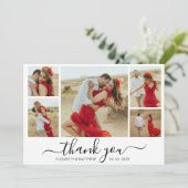 Moderne Typografie 5 Foto Collage Hartelijk dank Bedankkaart (Staand voorkant)