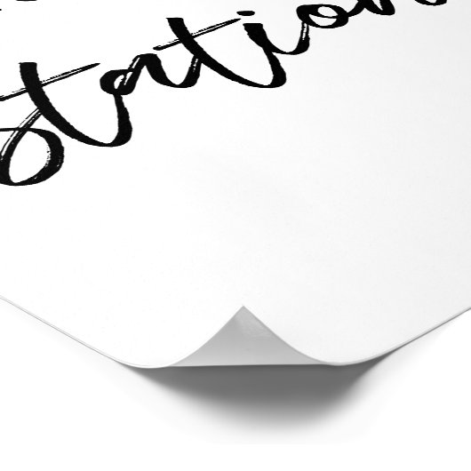 Moderne typografie Aangepast trouwstation bord Poster (Hoek)