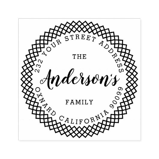 Moderne typografie-aangepaste familienaam rubberstempel (Afrduk)