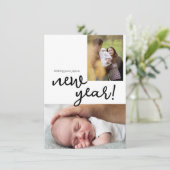 Moderne typografie Aangepaste foto-Baby geboorte Feestdagenkaart (Staand voorkant)