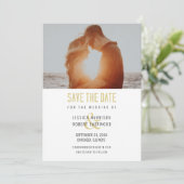 Moderne Typografie Aangepaste foto Eenvoudig Save The Date (Staand voorkant)