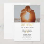 Moderne Typografie Aangepaste foto Eenvoudig Save The Date (Voorkant / Achterkant)