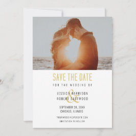 Moderne Typografie Aangepaste foto Eenvoudig Save The Date