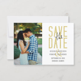 Moderne Typografie Aangepaste foto Eenvoudig Save The Date