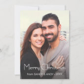 Moderne Typografie Aangepaste foto Elegant Kerstmi Feestdagenkaart (Voorkant)