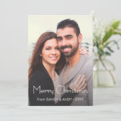Moderne Typografie Aangepaste foto Elegant Kerstmi Feestdagenkaart (Staand voorkant)
