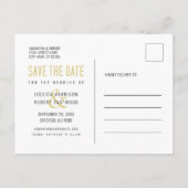 Moderne typografie Aangepaste foto Save The Date Uitnodiging Briefkaart (Achterkant)