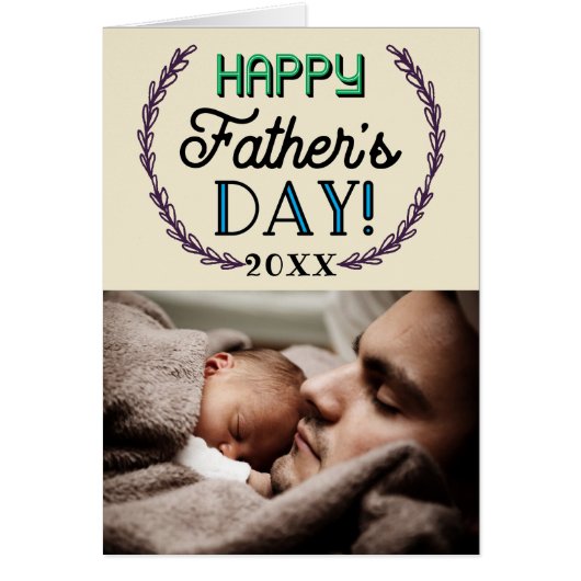 Moderne Typografie Aangepaste foto-Vaderdag (Voorkant)