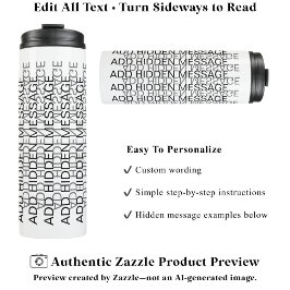 Moderne typografie aangepaste geheime boodschap ac thermosbeker