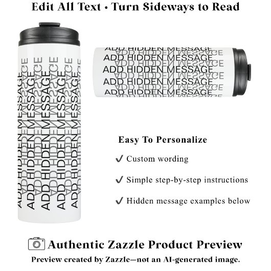Moderne typografie aangepaste geheime boodschap ac thermosbeker