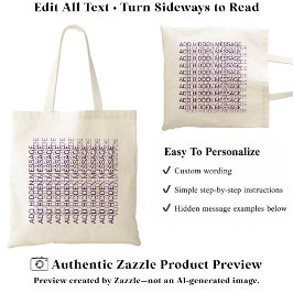 Moderne typografie aangepaste geheime boodschap AM Tote Bag