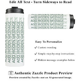 Moderne typografie aangepaste geheime boodschap GG Thermosbeker