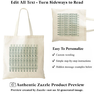 Moderne typografie Aangepaste geheime boodschap GG Tote Bag
