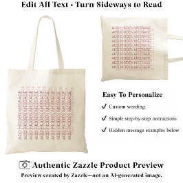 Moderne typografie Aangepaste geheime boodschap PP Tote Bag