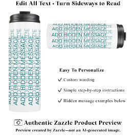 Moderne typografie Aangepaste geheime boodschap TT Thermosbeker