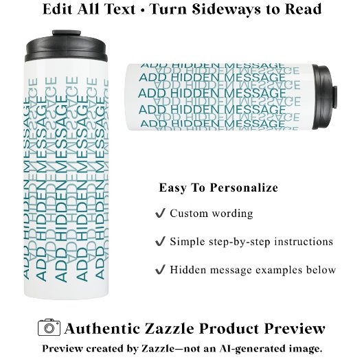 Moderne typografie Aangepaste geheime boodschap TT Thermosbeker