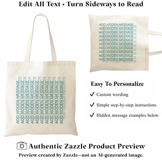 Moderne typografie Aangepaste geheime boodschap TT Tote Bag
