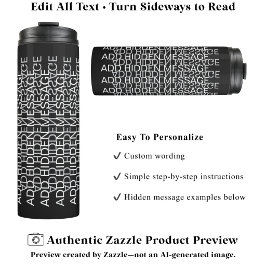 Moderne typografie Aangepaste geheime boodschap WB Thermosbeker