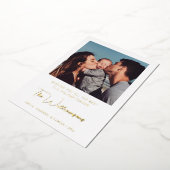 Moderne Typografie Aangepaste groet Foto Gold Folie Feestdagenkaart (Gedraaid)