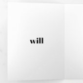 Moderne typografie aangepaste huwelijksaanzoek drieluik kaart (Binnenzijde eerst)