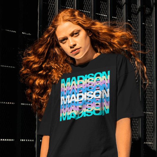 Moderne typografie | Aangepaste naam deegholografi T-shirt