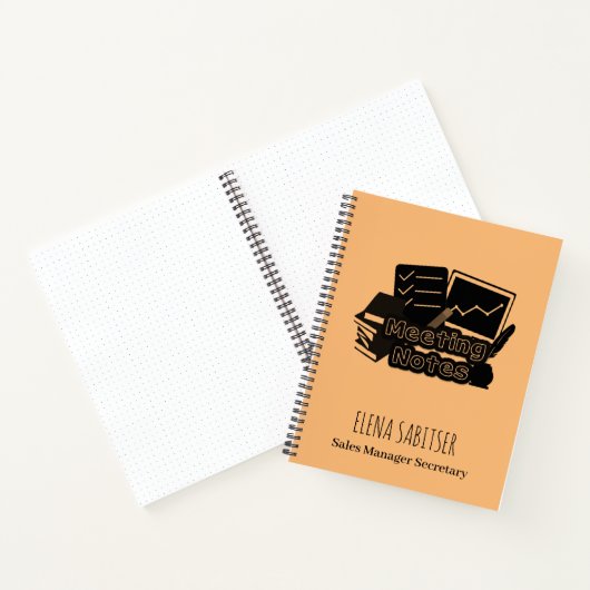 Moderne Typografie Aangepaste naam Meeting Notes Notitieboek (Binnen)